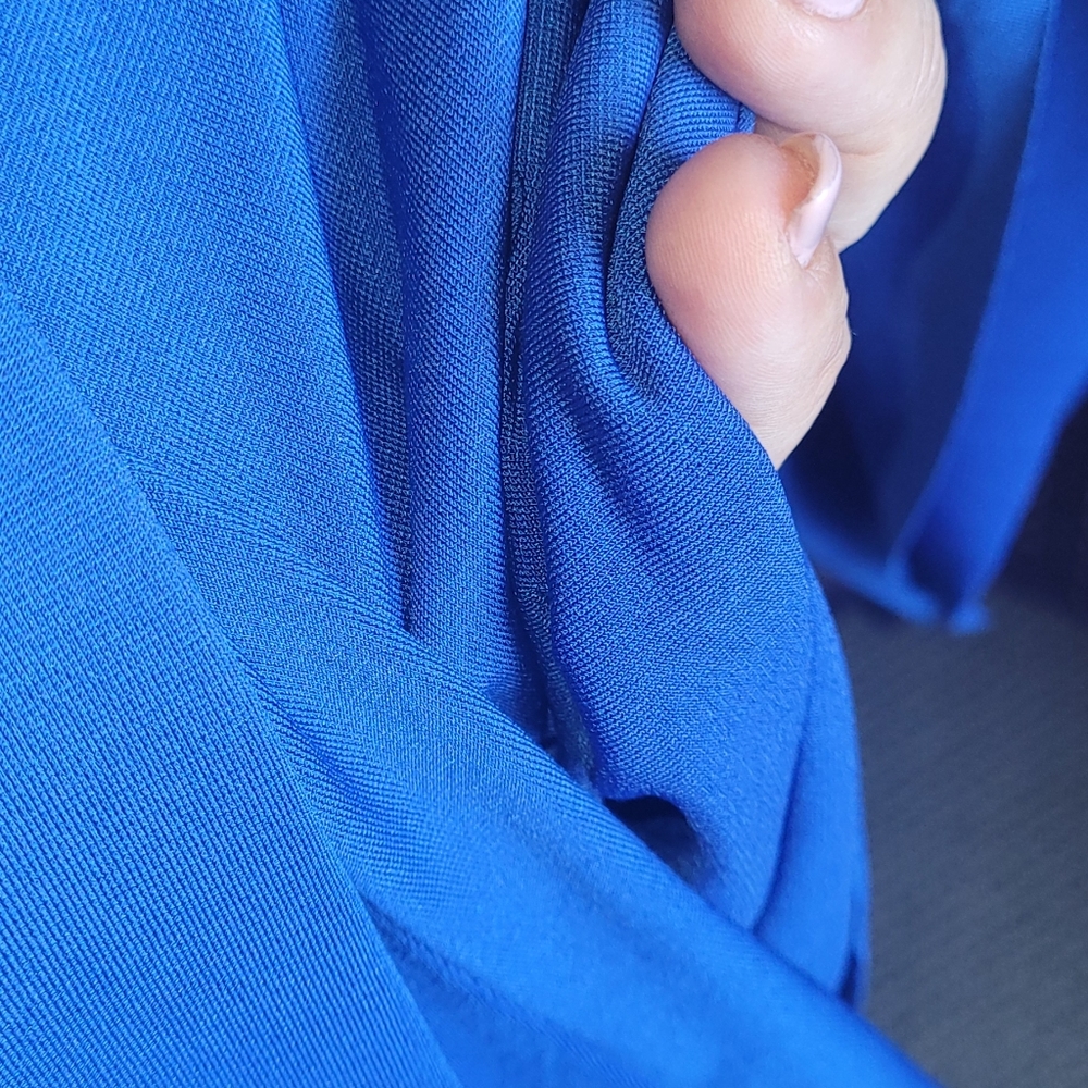 Strapless blue A-Line Mid-lenght dress 👗